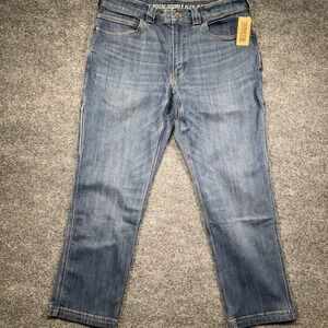 Duluth Trading Ballroom Double Flex Jeans Mens 36x30 Blue Standard Fit Carpenter